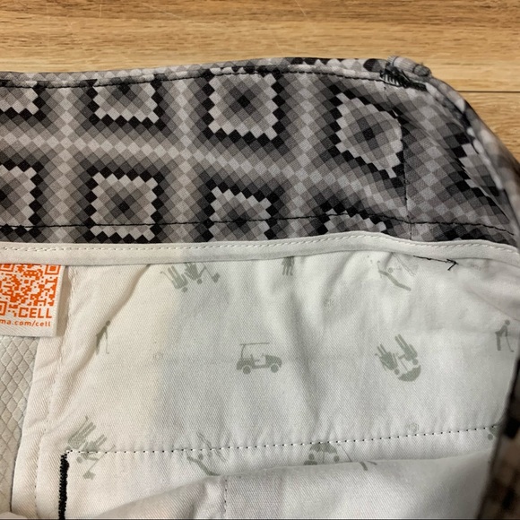 Puma Lifestyle Golf Shorts Chino Black White Geometric 2 - Picture 7 of 8